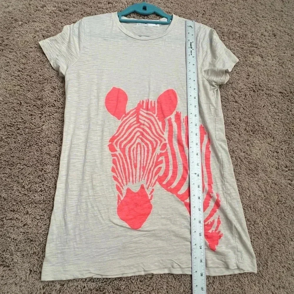 J. Crew zebra print tee shirt medium beige pink cotton short sleeve